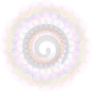 Guilloche pattern rosette for different use: certificate, play m