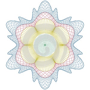 Guilloche rosette, pattern for certificate