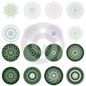 Guilloche rosette, pattern. EPS 8