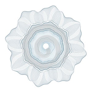 Guilloche rosette, template for diplomas, certificates, letterheads, lottery tickets