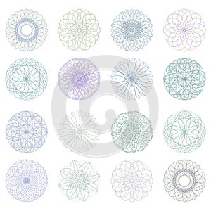 Guilloche rosette, vector pattern. EPS 8