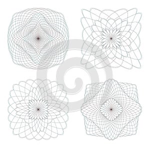 Guilloche rosette on a white background