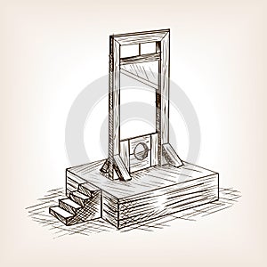 Guillotine sketch style vector illustration