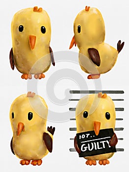 Guilty Chick character concept art illustration