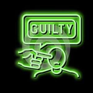 guilty law neon glow icon illustration