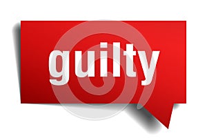 Guilty red 3d speech bubble