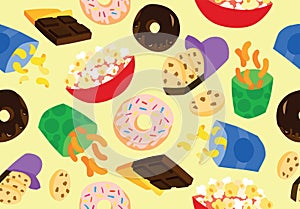 Guilty Snacks Seamless Background