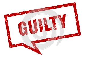 guilty speech bubble.