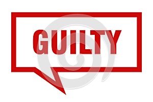 guilty speech bubble.
