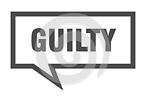 guilty speech bubble.