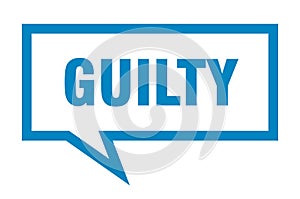 guilty speech bubble.