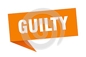 guilty speech bubble.