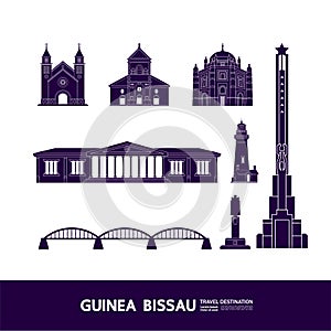 Guinea Bissuau Deep Blue travel destination vector illustration photo