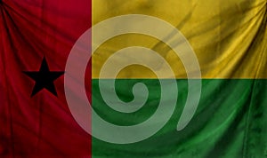 Guinea-Bissau Wave Flag Close Up