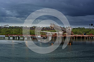 Guinea Boke Province Kamsar area transhipment of bauxite photo