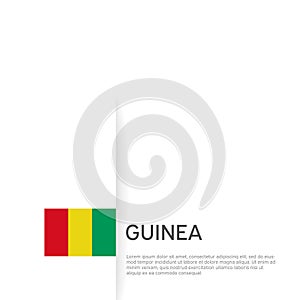 Guinea flag background. State patriotic banner, cover. Document template with guinea flag on white background. National poster.