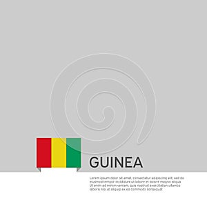 Guinea flag background. State patriotic banner, cover. Document template with guinea flag on white background. National poster.