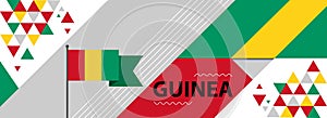 Guinea national or independence day banner design for country celebration. Flag of Guinea modern retro design abstract geometric