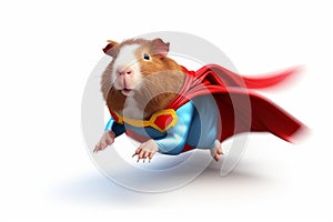 Guinea pig as super hero character