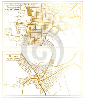 Guines and Guantanamo Cuba City Map Set