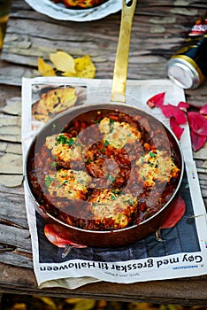 Guiness beef stew with cheddar herb dumplings.. style vintage photo