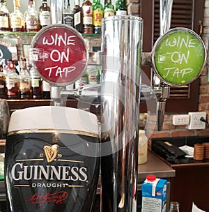 Guiness and wine beertaps