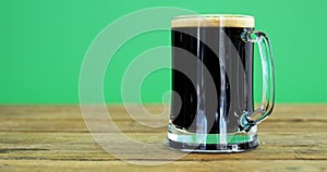 Guinness pint on table for st patrick