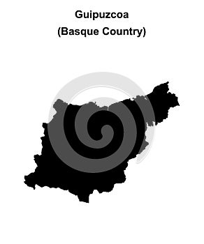 Guipuzcoa outline map
