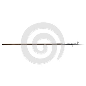 Guisarme Pole Weapon on white. Side view. 3D illustration