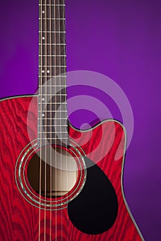 Guitar Acoustic Isolated on Purple