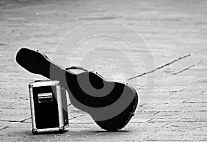 Guitar with amplifier isolated abandoned