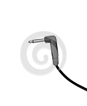 Guitar audio jack with black cable isolated