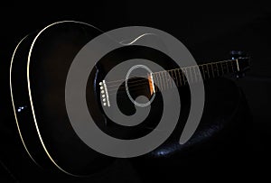 Guitar on a black background.