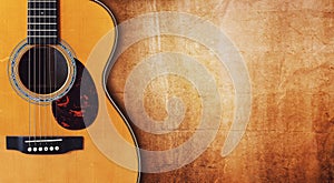 Guitar and blank grunge background