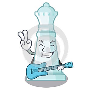 With guitar chess queen in the cartoon shape photo