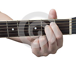 guitar chord Em with white background isolated