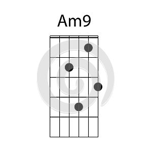 guitar chord icon Am9