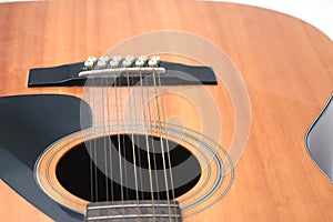Guitar closeup of soundhole, b
