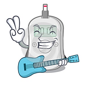 With guitar diabetes check machine cartoon medicine box