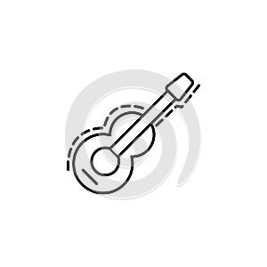 guitar dusk style icon. Element of birthday party in dusk style icon for mobile concept and web apps. Thin line guitar icon can be