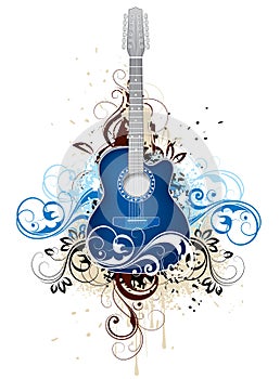 Guitar with flourishes