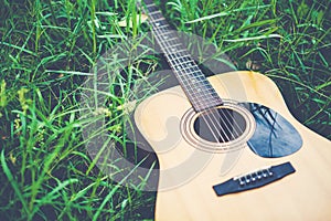 Guitar in the forest Take a guitar to the forest.