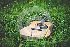 Guitar in the forest Take a guitar to the forest.