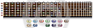 Guitar fretboard chart