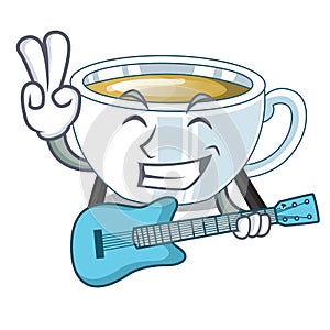 With guitar ginger tea in the cartoon shape