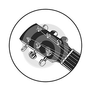 Guitar head vector illustration. Guitar Head Icon, Musicians logo