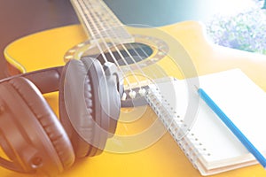 Guitar Headphone notebook for songwriting