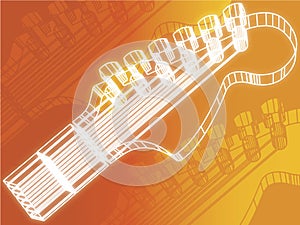 Guitar Headstock Orange Background