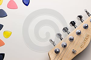 Guitar headstock and picks