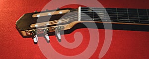 Guitar headstock with tuning pegs . color background